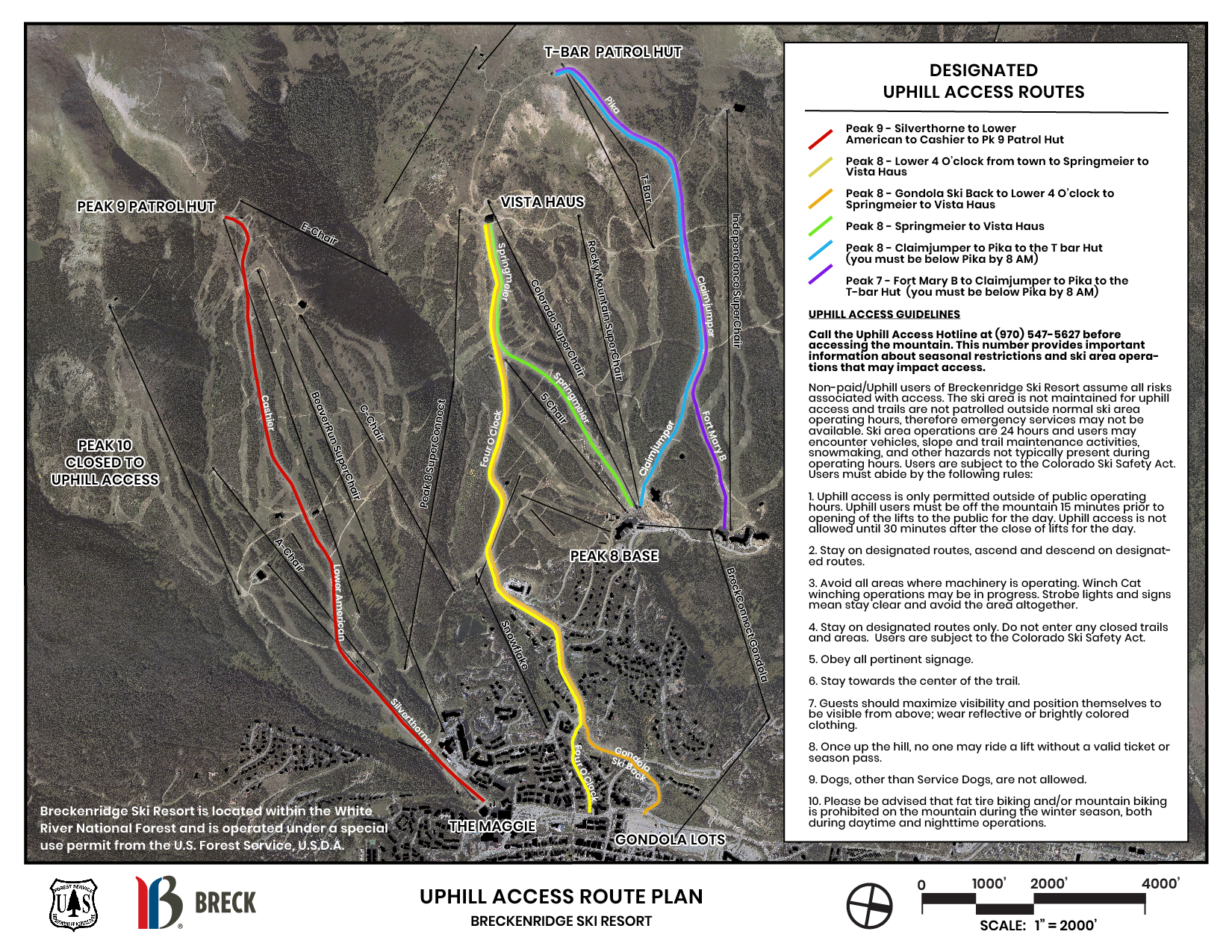 Breckenridge Uphill Access Map