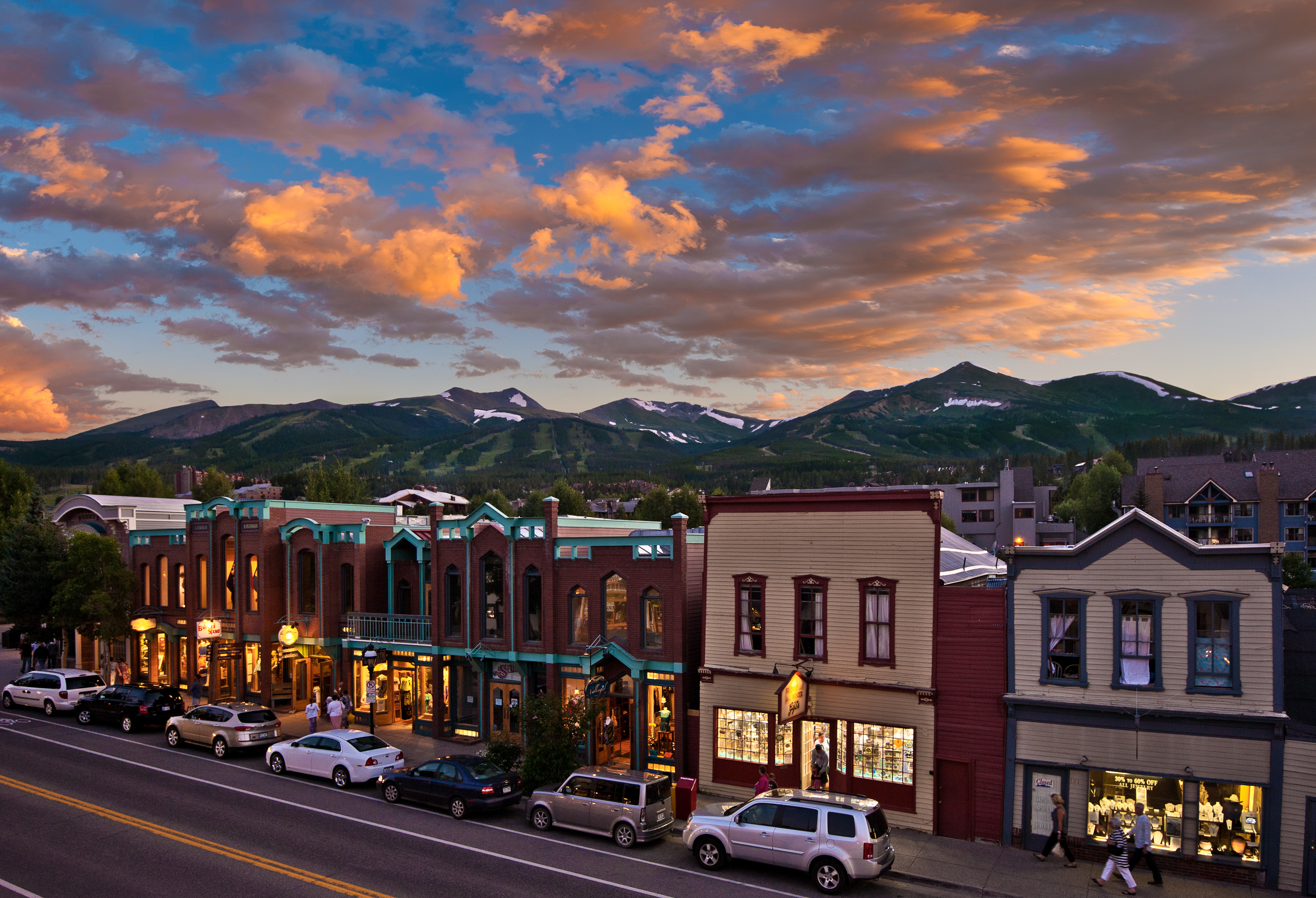 Town at Dusk In Breckenridge, CO.